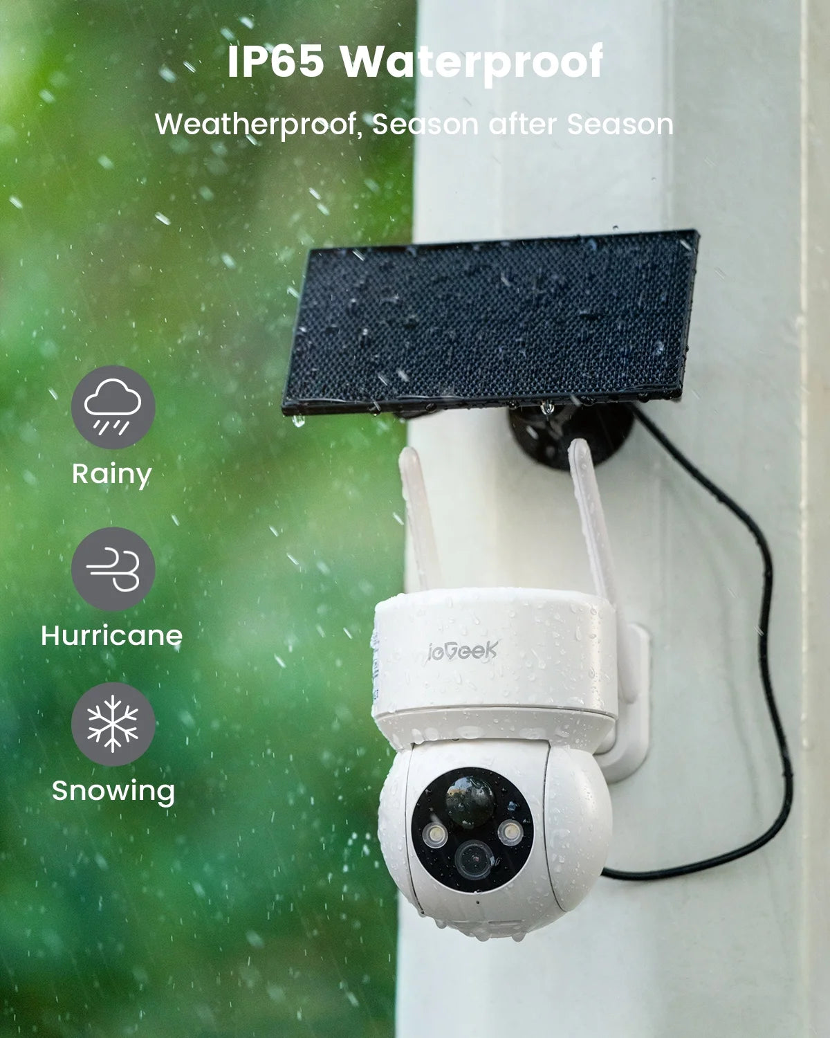 Security Cameras Wireless Outdoor, Wifi, 2K 360 View PTZ, Solar Powered Home Surveillance Camera, Color Night Vision, Motion Sensor